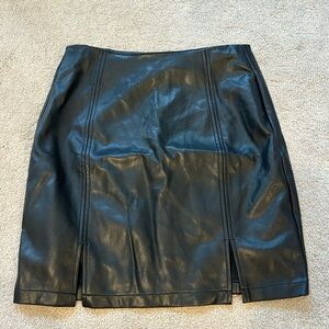 Women’s black leather skirt